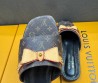 Женские кожаные шлепанцы Louis Vuitton х Murakami коричневые с бантом 2025