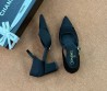 Женские текстильные туфли Chanel черные с ремешком 2025