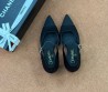 Женские текстильные туфли Chanel черные с ремешком 2025