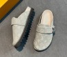 Женские текстильные мюли Louis Vuitton голубые с монограммами 2025