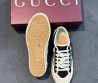 Женские текстильные кеды Gucci черные с резиновым носком 2025