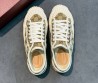 Женские текстильные кеды Gucci бежевые с резиновым носком 2025