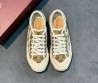Женские текстильные кеды Gucci бежевые с резиновым носком 2025