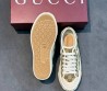 Женские текстильные кеды Gucci бежевые с резиновым носком 2025