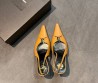 Женские кожаные туфли Saint Laurent коричневые каблук 9 см 2025