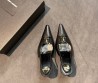 Женские кожаные туфли Saint Laurent черные каблук 9 см 2025