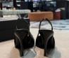 Женские кожаные туфли Saint Laurent черные каблук 9 см 2025