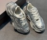 Женские кожаные кроссовки Balenciaga серебристые 2025