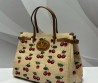 Женская текстильная сумка Valentino бежевая с вишнями 35х27х18 2025