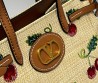 Женская текстильная сумка Valentino бежевая с вишнями 22х19х11 2025