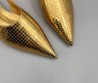 Женские кожаные босоножки Alaia золотые 2025