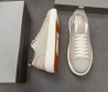Мужские текстильные кеды Santoni бежевые с кожаными элементами 2025