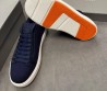 Мужские текстильные кеды Santoni синие с замшевыми элементами 2025