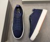 Мужские текстильные кеды Santoni синие с замшевыми элементами 2025