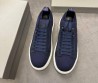 Мужские текстильные кеды Santoni синие с замшевыми элементами 2025