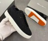 Мужские текстильные кеды Santoni черные с кожаными элементами 2025