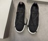 Мужские текстильные кеды Santoni черные с кожаными элементами 2025