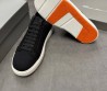 Мужские текстильные кеды Santoni черные с кожаными элементами 2025