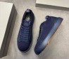 Мужские текстильные кеды Santoni синие с синей подошвой 2025