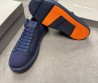 Мужские текстильные кеды Santoni синие с синей подошвой 2025