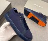 Мужские текстильные кеды Santoni синие с синей подошвой 2025