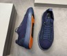 Мужские текстильные кеды Santoni синие с синей подошвой 2025