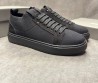 Мужские текстильные кеды Santoni черные с черной подошвой 2025