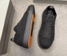 Мужские текстильные кеды Santoni черные с черной подошвой 2025