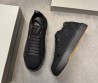Мужские текстильные кеды Santoni черные с черной подошвой 2025