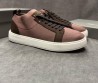 Мужские текстильные кеды Santoni коричневые с кожаными элементами 2025