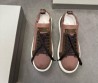 Мужские текстильные кеды Santoni коричневые с кожаными элементами 2025