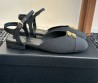 Женские текстильные босоножки Chanel Goatskin Grosgrain черные 2025