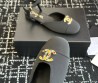 Женские текстильные босоножки Chanel Goatskin Grosgrain черные 2025