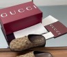 Женские текстильные мюли Gucci коричневые с орнаментом GG 2025