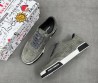 Мужские замшевые кеды Dolce & Gabbana серые с перфорацией 2025
