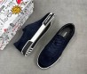 Мужские замшевые кеды Dolce & Gabbana темно-синие с перфорацией 2025