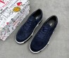 Мужские замшевые кеды Dolce & Gabbana темно-синие с перфорацией 2025