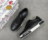 Мужские кожаные кеды Dolce & Gabbana черные с перфорацией 2025