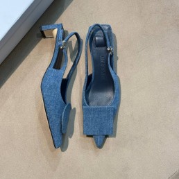 Женские текстильные туфли Jacquemus синие джинсовые 2025