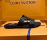 Мужские кожаные шлепанцы Louis Vuitton черные 2025
