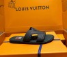 Мужские кожаные шлепанцы Louis Vuitton темно-синие 2025