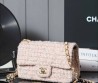 Женская текстильная сумка Chanel бледно-розовая 20 см 2025
