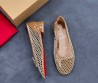 Женские плетеные туфли Christian Louboutin бежевые 2025