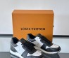 Мужские кожаные кроссовки Louis Vuitton Run Away черные с белым 2025