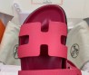 Женские кожаные шлепанцы Hermes розовые 2025