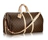 Кожаная дорожная сумка Louis Vuitton Keepall Brown