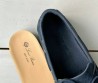 Мужские замшевые лоферы Loro Piana темно-синие с бантиками 2025