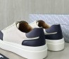 Мужские текстильные кеды Kiton бежевые с синими кожаными элементами 2025