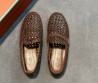 Женские плетеные лоферы Loro Piana Leon коричневые 2025