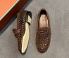 Женские плетеные лоферы Loro Piana Leon коричневые 2025